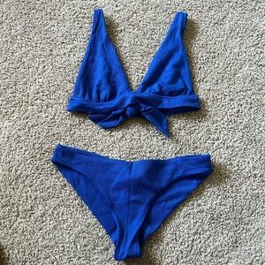 blue waffle aerie swim suit